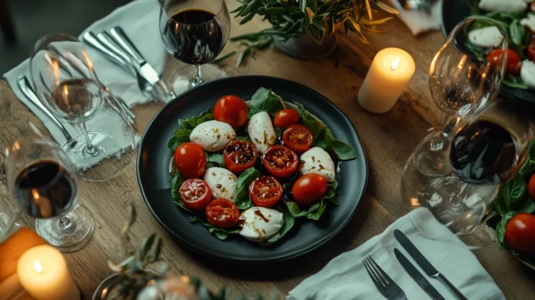 Gluten-free Caprese salad with mozzarella and tomatoes.