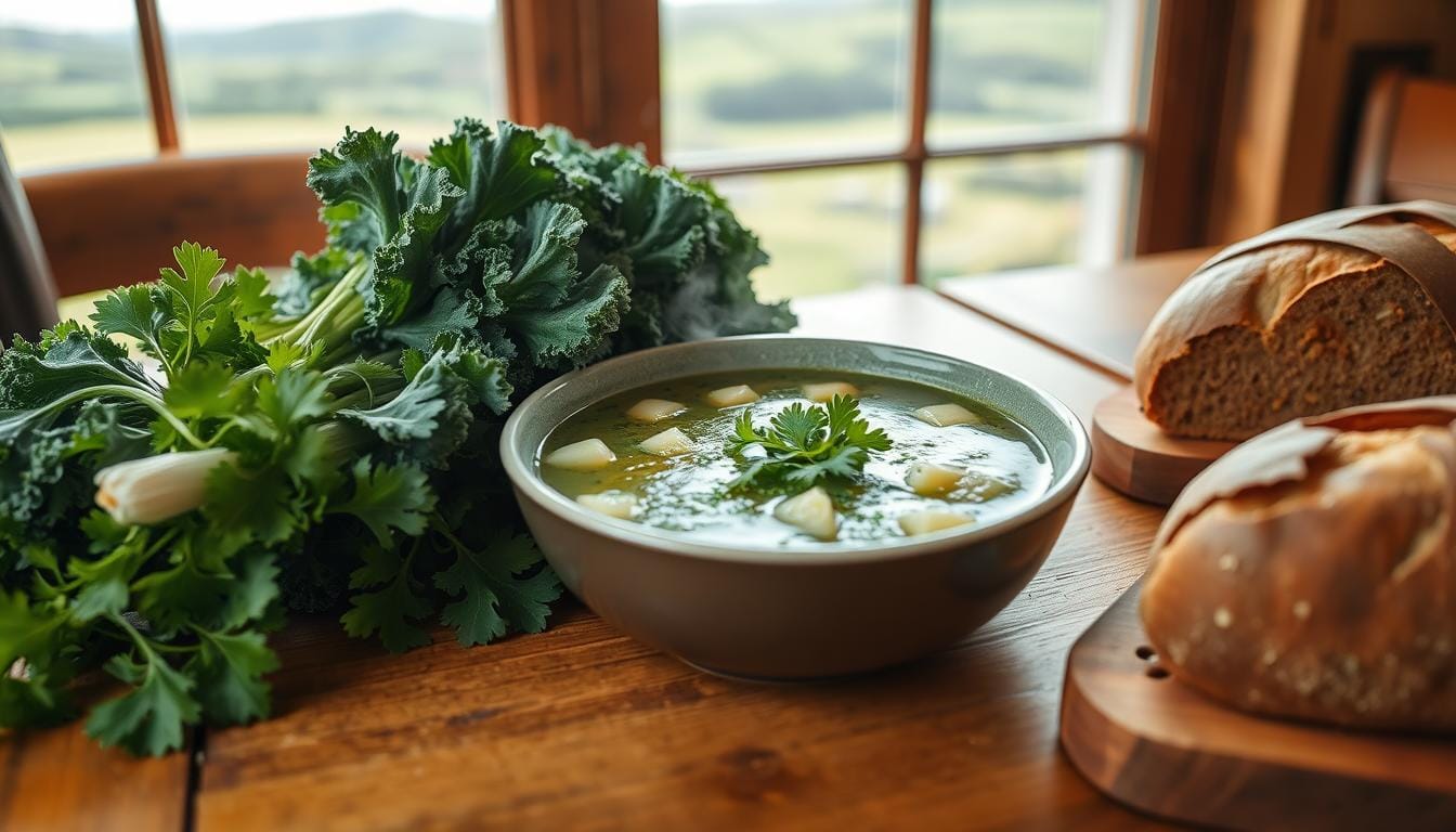 Secret to the Best Irish Potato Soup with Greens! 1 Irish Potato & Greens Soup