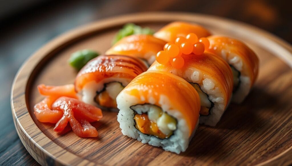 tobiko caviar as a sushi topping