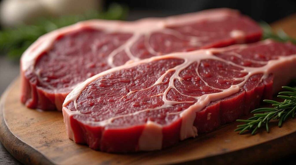 A raw beef brisket with rich marbling, placed on a butcher’s counter, ready for smoking