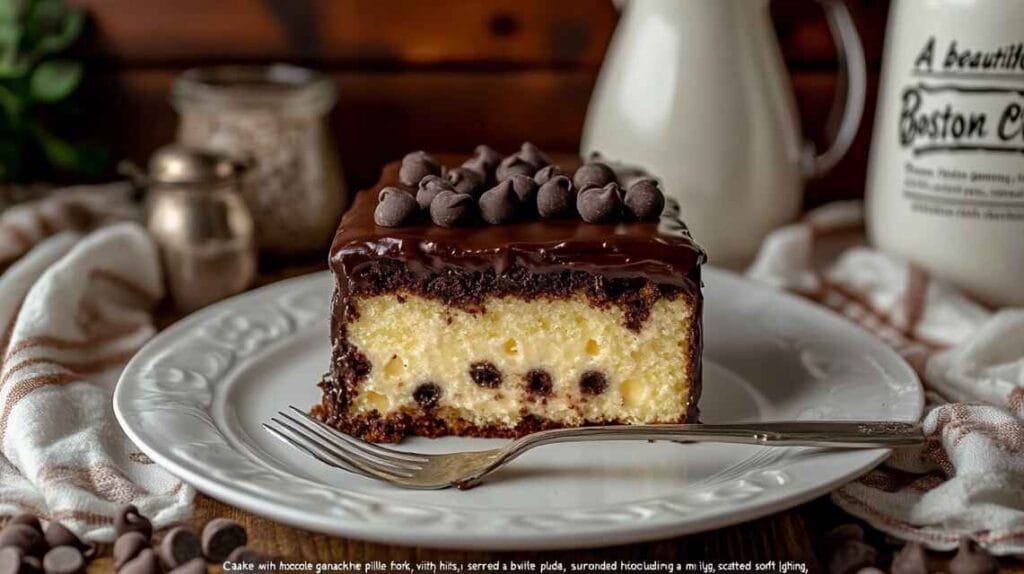 Boston Cream Pie Poke Cake -