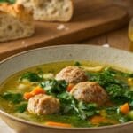 Minestra Maritata Italian Soup: Authentic Guide to Making This Traditional Italian Dish 12 A Beautifully Styled Table Featuring A Rustic Bow