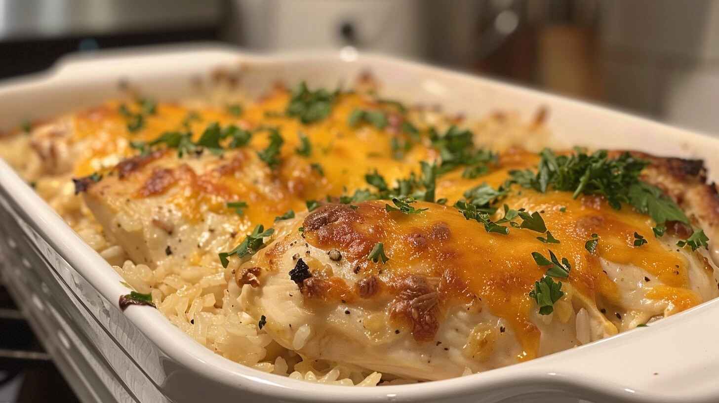 Chicken And Rice Casserole: 10 Easy Recipes To Try 11 Golden chicken and rice casserole in a white baking dish