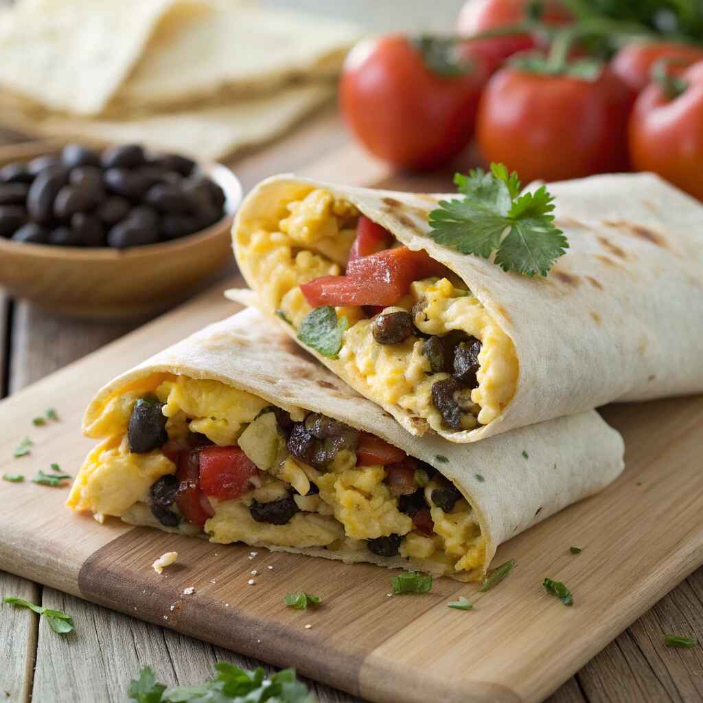 High Protein Breakfast Recipes to Start Your Day Right 2 High-Protein Breakfast Burrito with Eggs and Beans