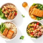 Healthy Lunch Bowls Flatlay