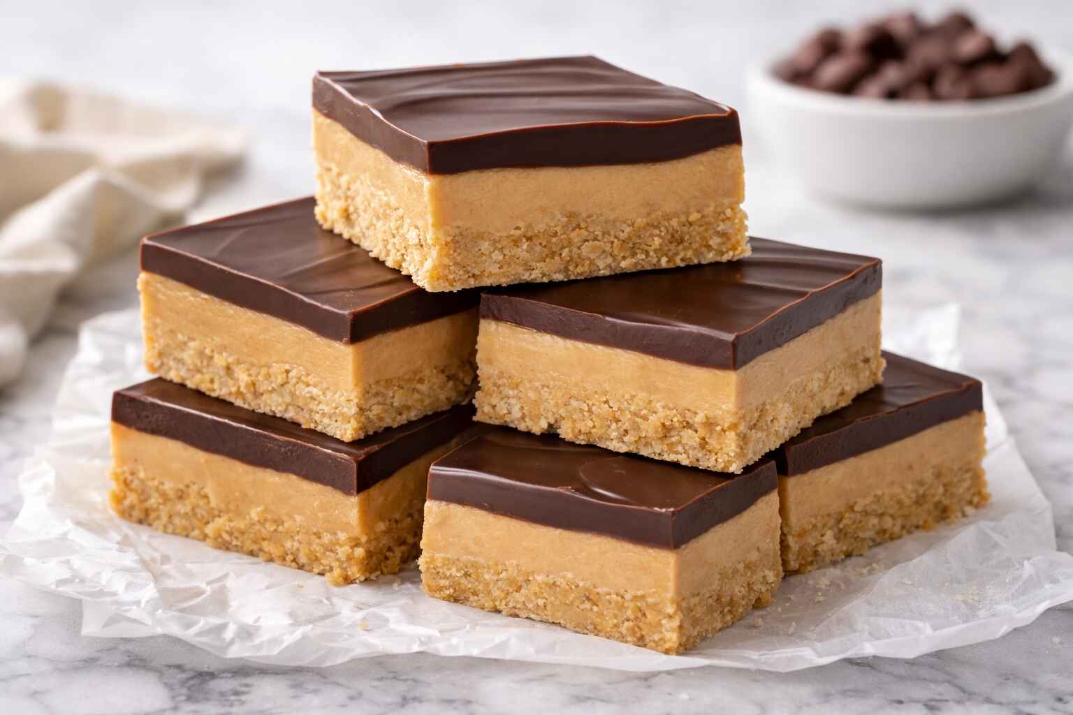 No-Bake Peanut Butter Chocolate Bars