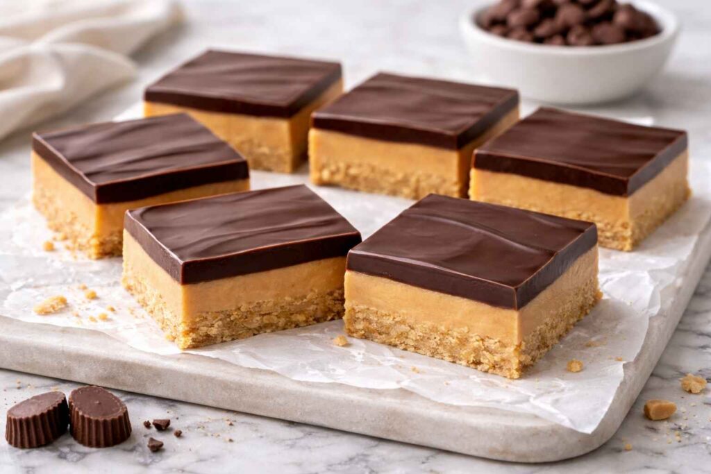 No-Bake Peanut Butter Chocolate Bars