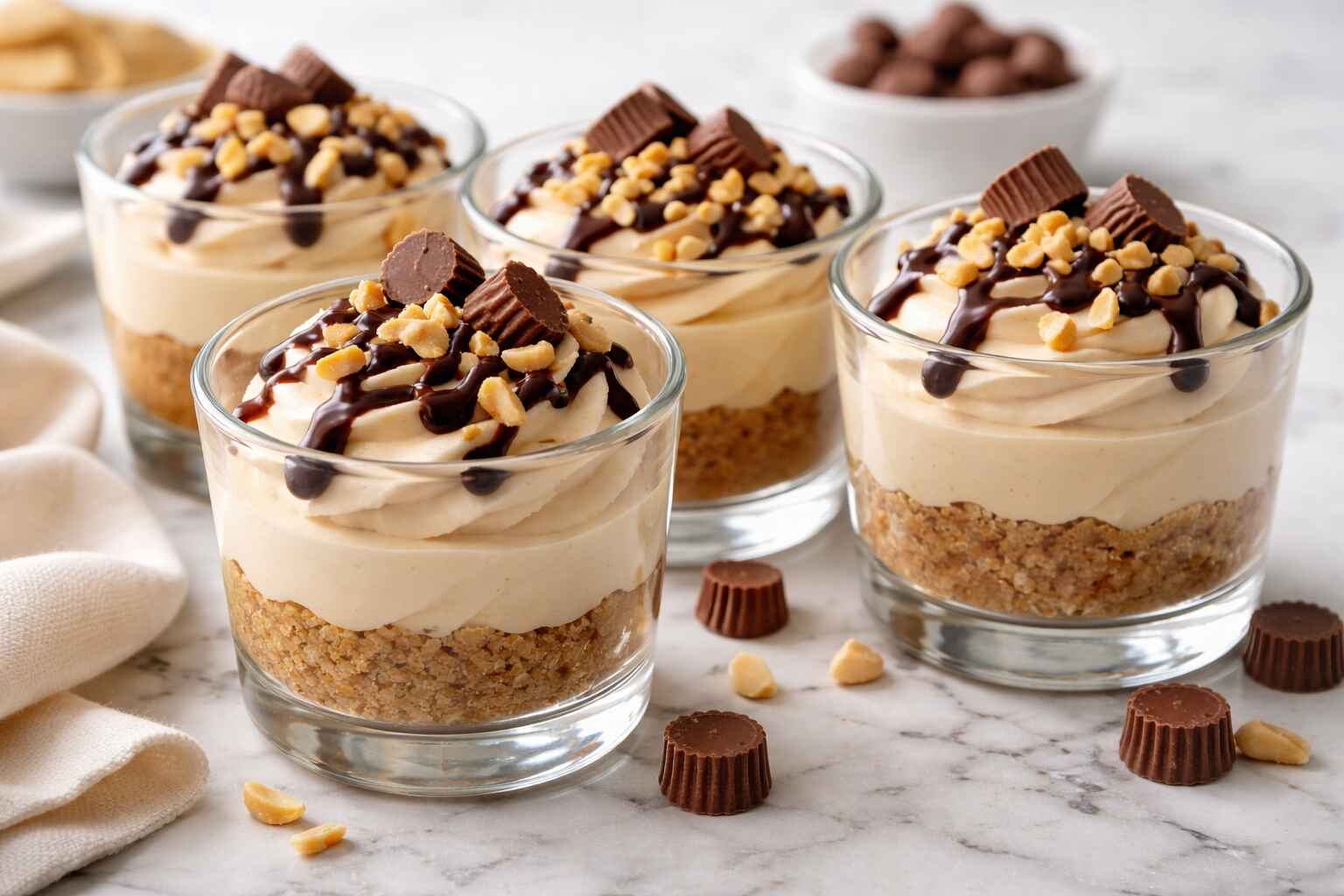 No-Bake Peanut Butter Cheesecake Cups